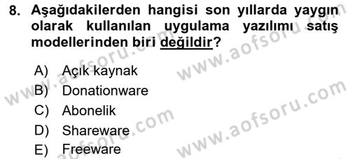 Bilişim Teknolojileri Dersi 2023 - 2024 Yılı (Final) Dönem Sonu Sınav Soruları 8. Soru