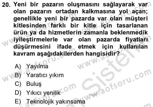 Bilişim Teknolojileri Dersi 2023 - 2024 Yılı Yaz Okulu Sınav Soruları 20. Soru