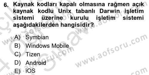 Bilişim Teknolojileri Dersi 2023 - 2024 Yılı Yaz Okulu Sınav Soruları 6. Soru