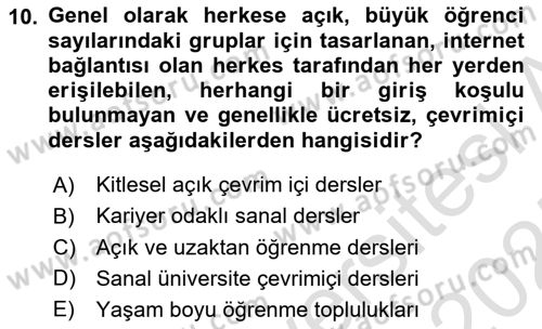 Bilişim Teknolojileri Dersi 2024 - 2025 Yılı (Final) Dönem Sonu Sınav Soruları 10. Soru