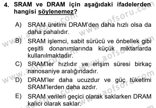 Bilişim Teknolojileri Dersi 2024 - 2025 Yılı (Final) Dönem Sonu Sınav Soruları 4. Soru