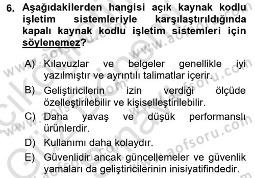 Bilişim Teknolojileri Dersi 2024 - 2025 Yılı (Final) Dönem Sonu Sınav Soruları 6. Soru