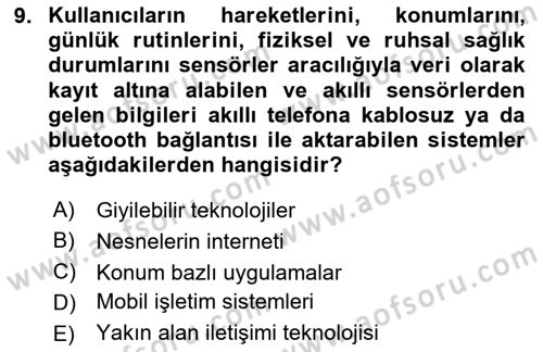 Bilişim Teknolojileri Dersi 2024 - 2025 Yılı (Final) Dönem Sonu Sınav Soruları 9. Soru