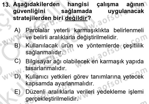 Bilişim Teknolojileri Dersi 2024 - 2025 Yılı Yaz Okulu Sınav Soruları 13. Soru