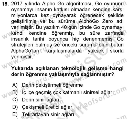 Bilişim Teknolojileri Dersi 2024 - 2025 Yılı Yaz Okulu Sınav Soruları 18. Soru