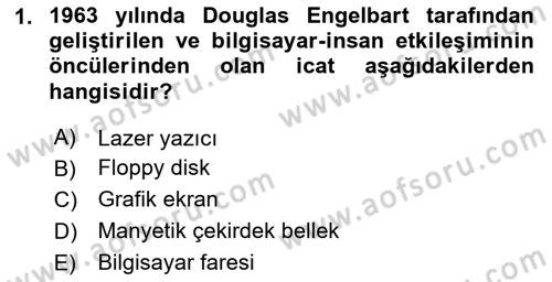 Bilişim Teknolojileri Dersi 2025 - 2026 Yılı (Vize) Ara Sınav Soruları 1. Soru