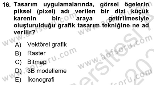 Bilişim Teknolojileri Dersi 2025 - 2026 Yılı (Vize) Ara Sınav Soruları 16. Soru