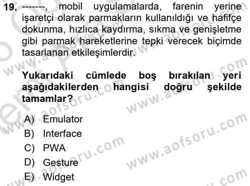 Bilişim Teknolojileri Dersi 2025 - 2026 Yılı (Vize) Ara Sınav Soruları 19. Soru