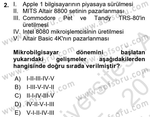 Bilişim Teknolojileri Dersi 2025 - 2026 Yılı (Vize) Ara Sınav Soruları 2. Soru
