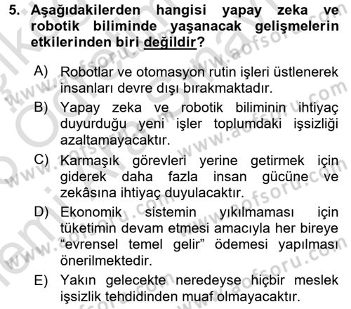 Bilişim Teknolojileri Dersi 2025 - 2026 Yılı (Vize) Ara Sınav Soruları 5. Soru