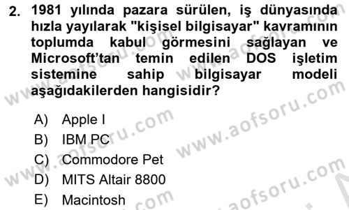 Bilişim Teknolojileri Dersi 2025 - 2026 Yılı (Final) Dönem Sonu Sınav Soruları 2. Soru