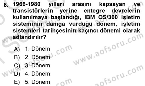 Bilişim Teknolojileri Dersi 2025 - 2026 Yılı (Final) Dönem Sonu Sınav Soruları 6. Soru