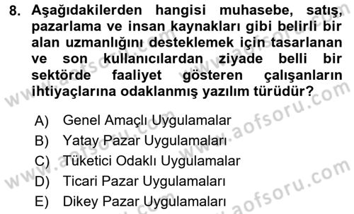 Bilişim Teknolojileri Dersi 2025 - 2026 Yılı (Final) Dönem Sonu Sınav Soruları 8. Soru