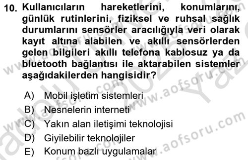 Bilişim Teknolojileri Dersi 2025 - 2026 Yılı Yaz Okulu Sınav Soruları 10. Soru