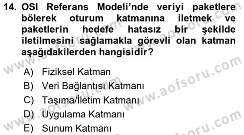 Bilişim Teknolojileri Dersi 2025 - 2026 Yılı Yaz Okulu Sınav Soruları 14. Soru