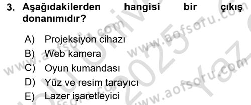 Bilişim Teknolojileri Dersi 2025 - 2026 Yılı Yaz Okulu Sınav Soruları 3. Soru