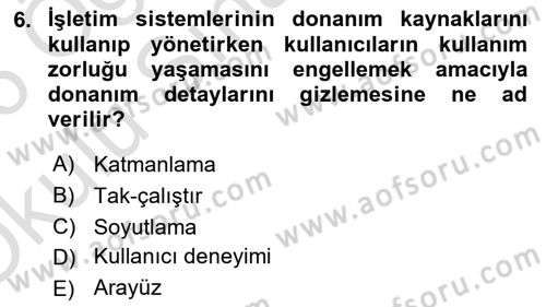 Bilişim Teknolojileri Dersi 2025 - 2026 Yılı Yaz Okulu Sınav Soruları 6. Soru