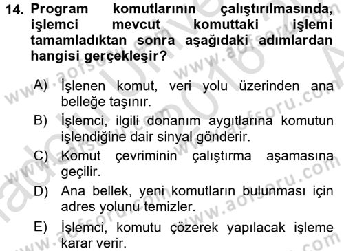 Bilgisayar Ve Programlamaya Giriş Dersi 2016 - 2017 Yılı (Vize) Ara Sınavı 14. Soru