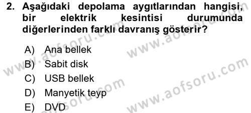 Bilgisayar Ve Programlamaya Giriş Dersi 2016 - 2017 Yılı (Vize) Ara Sınav Soruları 2. Soru