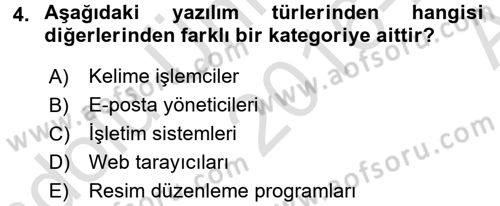 Bilgisayar Ve Programlamaya Giriş Dersi Ara Sınavı Deneme Sınav Soruları 4. Soru