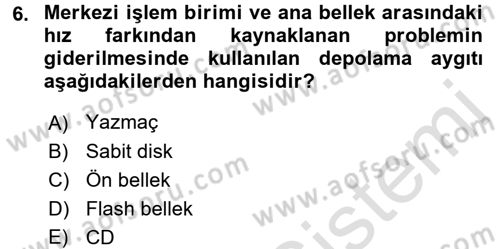 Bilgisayar Ve Programlamaya Giriş Dersi Ara Sınavı Deneme Sınav Soruları 6. Soru