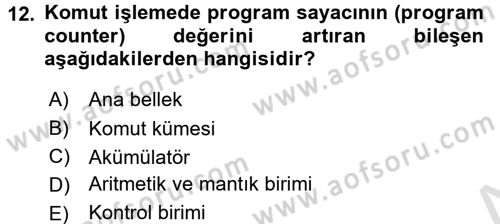 Bilgisayar Ve Programlamaya Giriş Dersi Ara Sınavı Deneme Sınav Soruları 12. Soru