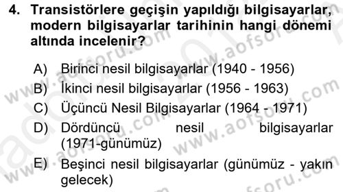 Bilgisayar Ve Programlamaya Giriş Dersi Ara Sınavı Deneme Sınav Soruları 4. Soru