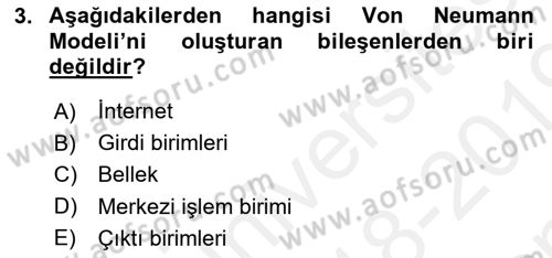 Bilgisayar Ve Programlamaya Giriş Dersi 2018 - 2019 Yılı (Final) Dönem Sonu Sınav Soruları 3. Soru