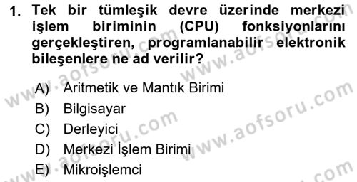 Bilgisayar Ve Programlamaya Giriş Dersi 2019 - 2020 Yılı (Vize) Ara Sınav Soruları 1. Soru