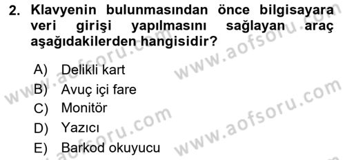 Bilgisayar Ve Programlamaya Giriş Dersi 2019 - 2020 Yılı (Vize) Ara Sınav Soruları 2. Soru