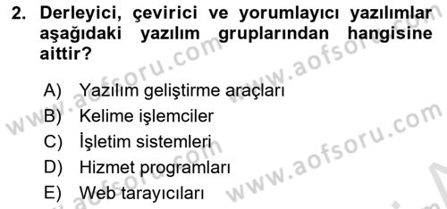 Bilgisayar Ve Programlamaya Giriş Dersi 2019 - 2020 Yılı (Final) Dönem Sonu Sınav Soruları 2. Soru