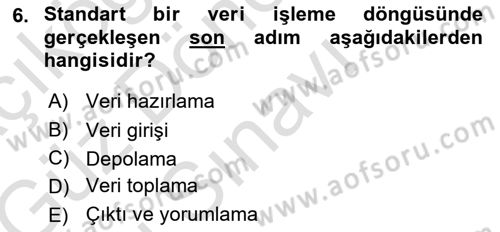 Bilgisayar Ve Programlamaya Giriş Dersi 2019 - 2020 Yılı (Final) Dönem Sonu Sınav Soruları 6. Soru