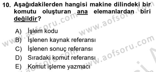 Bilgisayar Ve Programlamaya Giriş Dersi 2020 - 2021 Yılı Yaz Okulu Sınav Soruları 10. Soru