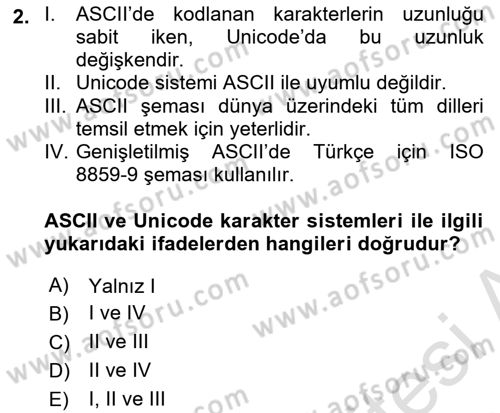 Bilgisayar Ve Programlamaya Giriş Dersi 2020 - 2021 Yılı Yaz Okulu Sınav Soruları 2. Soru