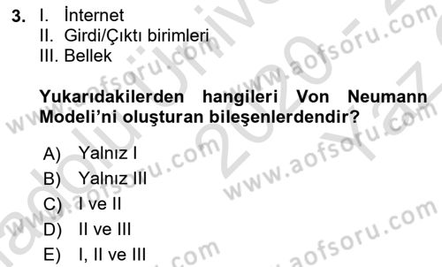 Bilgisayar Ve Programlamaya Giriş Dersi 2020 - 2021 Yılı Yaz Okulu Sınav Soruları 3. Soru
