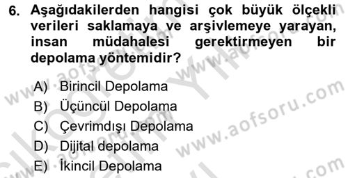 Bilgisayar Ve Programlamaya Giriş Dersi 2020 - 2021 Yılı Yaz Okulu Sınav Soruları 6. Soru