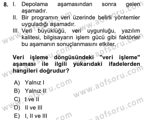 Bilgisayar Ve Programlamaya Giriş Dersi 2020 - 2021 Yılı Yaz Okulu Sınav Soruları 8. Soru