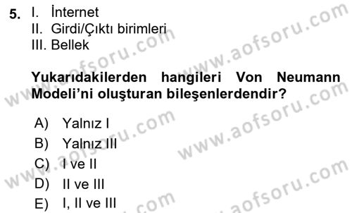 Bilgisayar Ve Programlamaya Giriş Dersi 2021 - 2022 Yılı (Vize) Ara Sınav Soruları 5. Soru