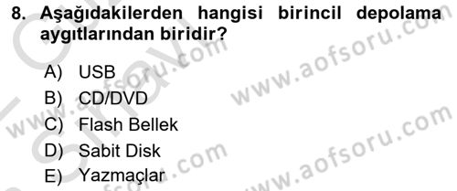 Bilgisayar Ve Programlamaya Giriş Dersi 2021 - 2022 Yılı (Vize) Ara Sınav Soruları 8. Soru