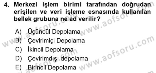 Bilgisayar Ve Programlamaya Giriş Dersi 2021 - 2022 Yılı Yaz Okulu Sınav Soruları 4. Soru