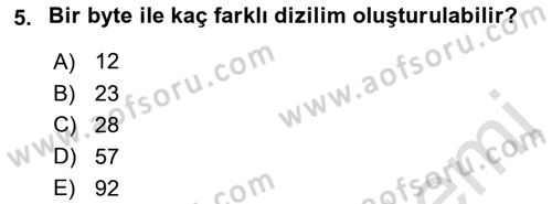 Bilgisayar Ve Programlamaya Giriş Dersi 2021 - 2022 Yılı Yaz Okulu Sınav Soruları 5. Soru