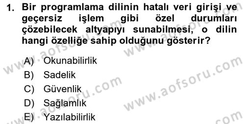 Bilgisayar Ve Programlamaya Giriş Dersi 2022 - 2023 Yılı (Vize) Ara Sınav Soruları 1. Soru