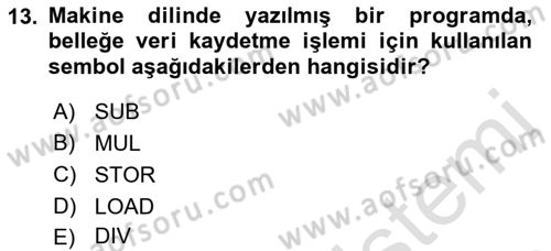 Bilgisayar Ve Programlamaya Giriş Dersi 2022 - 2023 Yılı (Vize) Ara Sınav Soruları 13. Soru