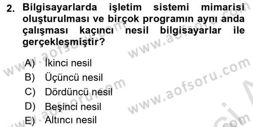Bilgisayar Ve Programlamaya Giriş Dersi Ara Sınavı Deneme Sınav Soruları 2. Soru