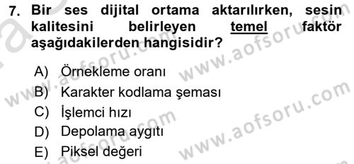 Bilgisayar Ve Programlamaya Giriş Dersi Ara Sınavı Deneme Sınav Soruları 7. Soru