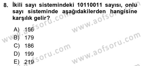 Bilgisayar Ve Programlamaya Giriş Dersi 2022 - 2023 Yılı (Vize) Ara Sınav Soruları 8. Soru