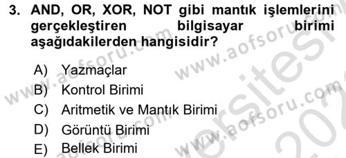 Bilgisayar Ve Programlamaya Giriş Dersi 2022 - 2023 Yılı (Final) Dönem Sonu Sınav Soruları 3. Soru