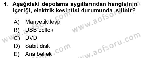 Bilgisayar Ve Programlamaya Giriş Dersi 2022 - 2023 Yılı Yaz Okulu Sınav Soruları 1. Soru