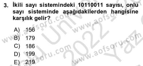 Bilgisayar Ve Programlamaya Giriş Dersi 2022 - 2023 Yılı Yaz Okulu Sınav Soruları 3. Soru