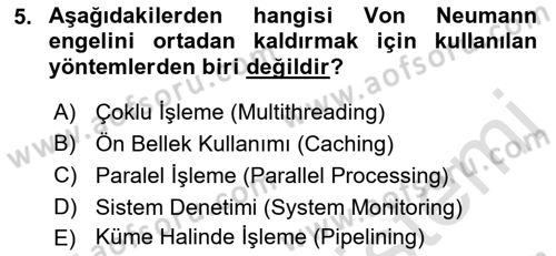 Bilgisayar Ve Programlamaya Giriş Dersi Ara Sınavı Deneme Sınav Soruları 5. Soru